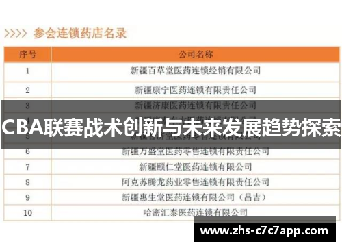 CBA联赛战术创新与未来发展趋势探索